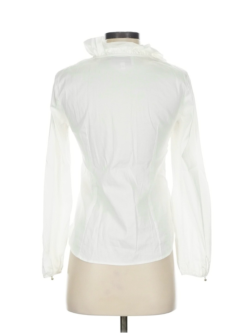 Elizabeth McKay White Ruffled Collar Button-Front Blouse - Picture 2 of 3